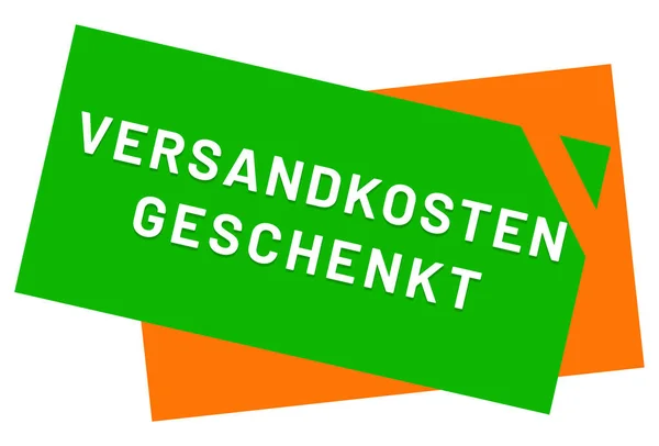 Botão de etiqueta Versandkosten geschenkt web — Fotografia de Stock