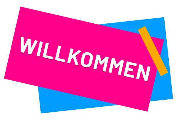 Willkommen Web klistermärke knapp — Stockfoto