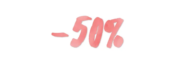 50% rabatt webb klistermärke Knapp — Stockfoto