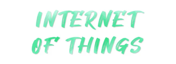 Internet das coisas web adesivo botão — Fotografia de Stock