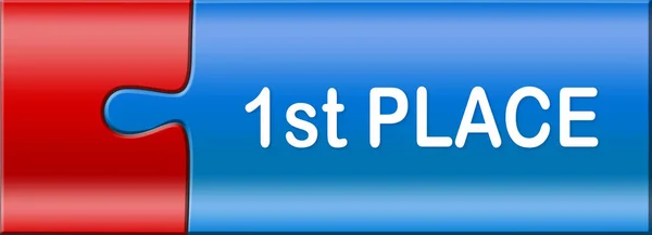1st place web Sticker Button — Stock Photo, Image