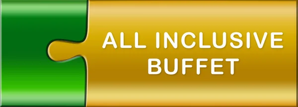 All inclusive buffet web Sticker Button — Stock fotografie