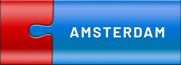Naklejka etykiety internetowej Amsterdam — Zdjęcie stockowe