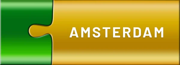 Naklejka etykiety internetowej Amsterdam — Zdjęcie stockowe
