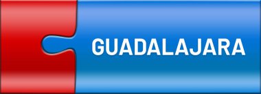  Parlak yapboz parçaları üzerine düğme metni