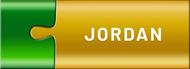  Parlak yapboz parçaları üzerine düğme metni