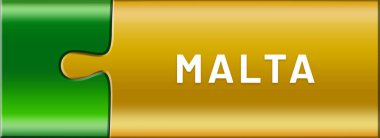  Parlak yapboz parçaları üzerine düğme metni