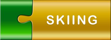  Parlak yapboz parçaları üzerine düğme metni