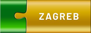  Parlak yapboz parçaları üzerine düğme metni
