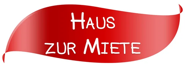 Botão Etiqueta Web Haus Zur Miete — Fotografia de Stock