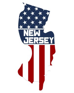 New Jersey eyalet harita ABD bayrağı