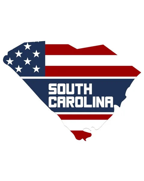 Usa Vlag South Carolina Staat Kaart — Stockfoto
