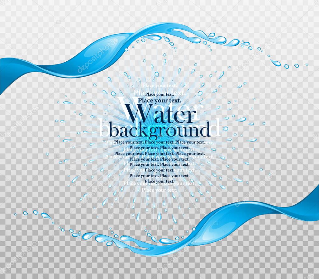 Splashes of water on a transparent background.