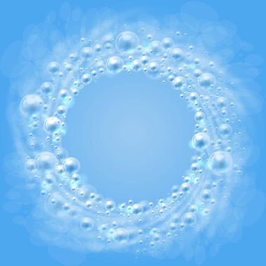 Bubbles. The flow of air bubbles in the water.  clipart