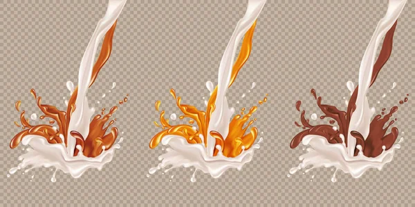 Flux de lait et chocolat . — Image vectorielle