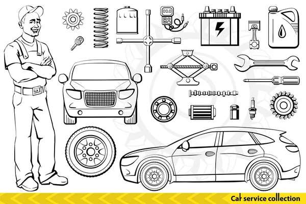 Автомобіль послуги колекції . Стоковий вектор