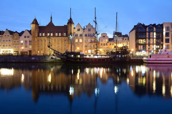 Ciudad Vieja Gdansk Noche —  Fotos de Stock