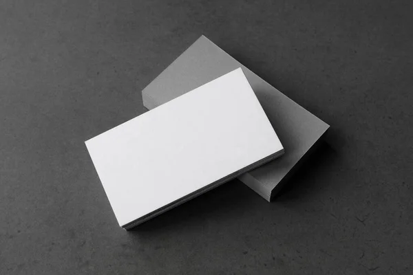 Business cards blank. Mockup on black background.  Copy space for text.