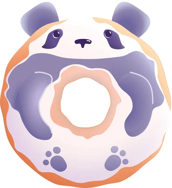 Söt Tvättbjörn Donut Illustration — Stockfoto