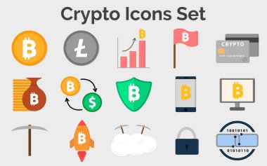 Cryptocurrency simgeler (vektör .eps ayarla)