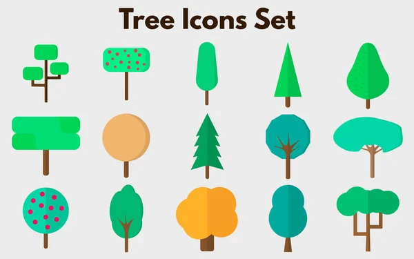 Tree Icons Set Tree Eps Icons — Stock Vector