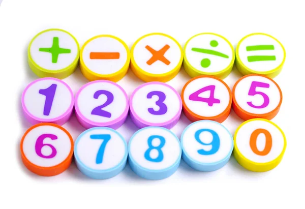 Matematikai Számos Színes Fehér Háttér Oktatás Tanulmány Matematika Tanulás Tanítani — Stock Fotó