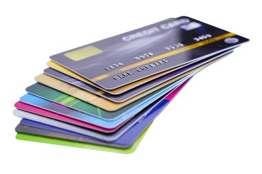 Beyaz arka planda kredi kartı : Finansal gelişim, Muhasebe, İstatistik, Yatırım Analitik araştırma veri ekonomisi ofis İş şirketi bankacılık kavramı.