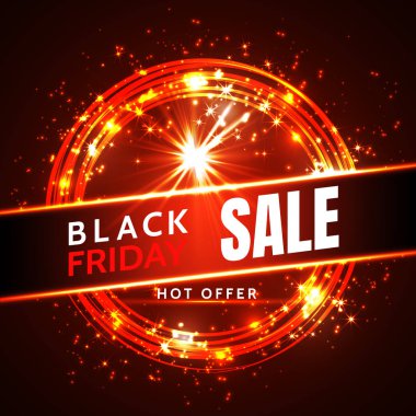 Kara Cuma indirimli neon taşıyıcı bayrakları. resimleme