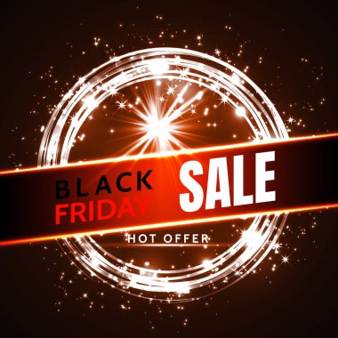 siyah Cuma satış vektör afiş parlayan. illüstrasyon