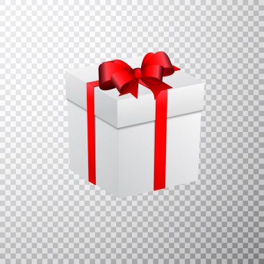 Noel hediye kutusu üzerinde şeffaf arka plan vektör