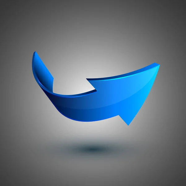 Flecha azul 3d, vector — Vector de stock