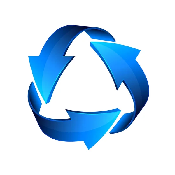 Blue recycle arrows, recycle simbol, vector — Stock Vector