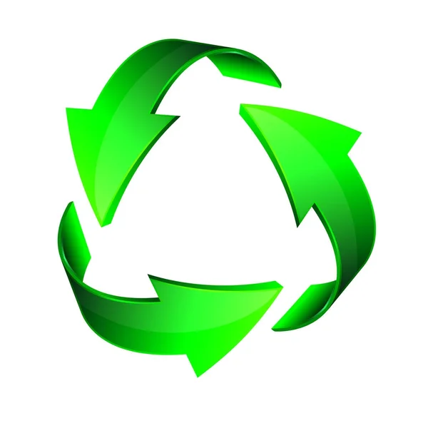 Verde reciclar flechas, reciclar simbol, vector — Vector de stock