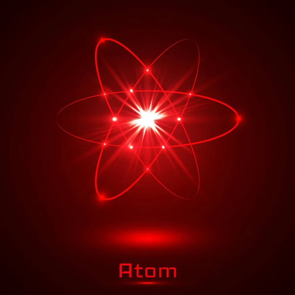 Wektor świecące neony model atomu — Wektor stockowy