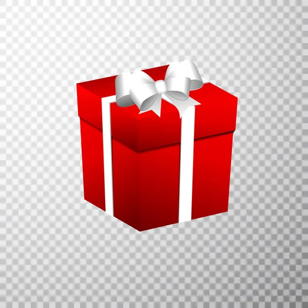 Caja de regalo de Navidad en el vector de fondo transparente — Vector de stock