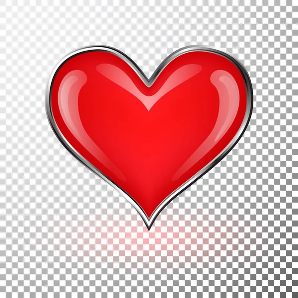 Valentijn hart op transparante achtergrond. Vectorillustratie — Stockvector