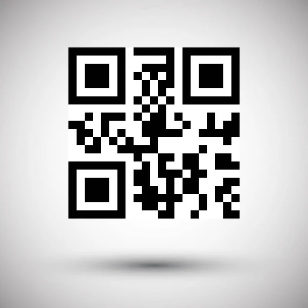 Yuvarlak gölge ile QR code vektör simgesi — Stok Vektör