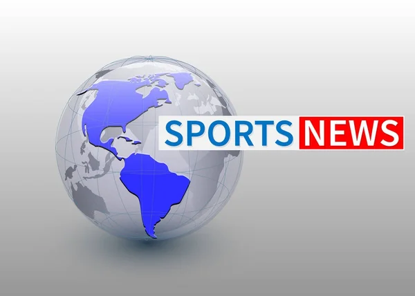 Sports news, world news backgorund with planet, TV news design. Vector — Stock Vector