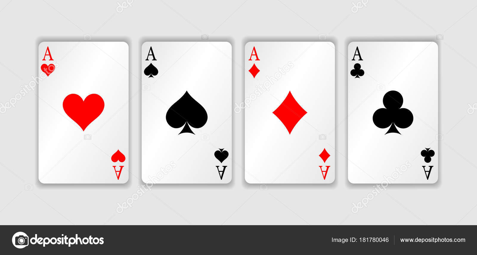 Set di carte da gioco Poker d'assi si adatta. Mano di 