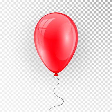3D gerçekçi renkli balon. Tatil illüstrasyon parlak balon uçan. Vektör çizim