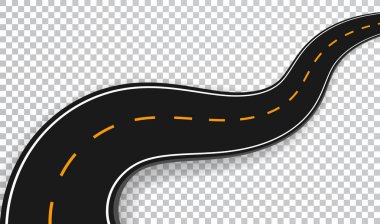 Yol virajlı şeffaf özel efekt izole. Yol yol konum Infographic şablonu. Vektör Eps 10