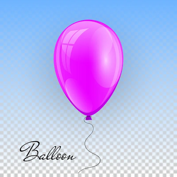 3D realistische bunte Ballon. Urlaubsillustration eines fliegenden Hochglanzballons. Vektorillustration — Stockvektor