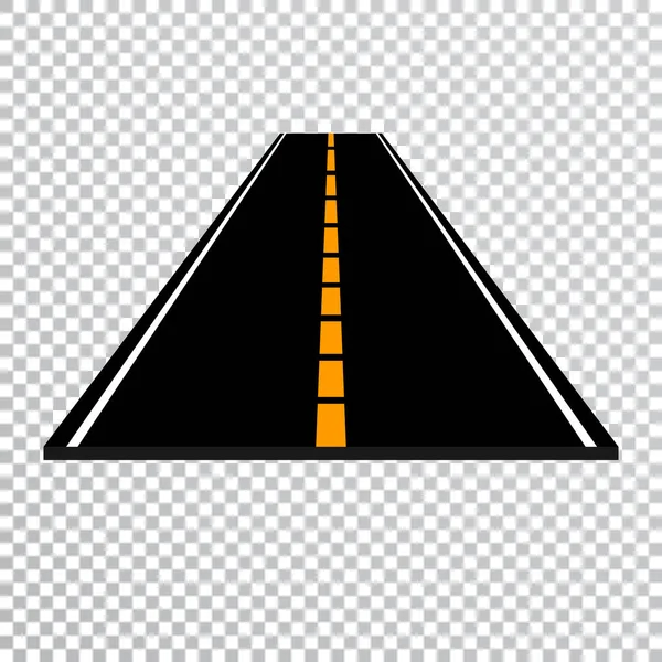 Slingrande väg eller motorväg med markeringar. Riktning, transport set. Vektorillustration — Stock vektor