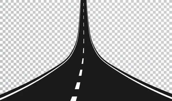 Route droite avec des marques blanches. Illustration vectorielle — Image vectorielle