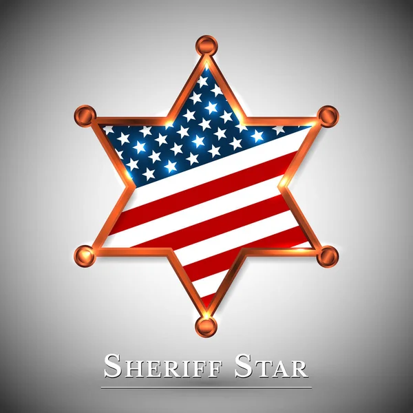 Şerif rozeti tebrik kartı ile yıldızı, ABD — Stok Vektör