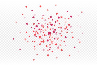 Vektör gerçekçi izole kalp konfeti süsleme ve kaplama için şeffaf arka plan üzerinde. Happy Valentine's Day, düğün ve yıldönümü kavramı