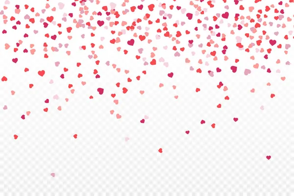 Vector realista confeti corazón aislado en el fondo transparente para la decoración y el revestimiento. Concepto de Feliz Día de San Valentín, boda y aniversario — Archivo Imágenes Vectoriales