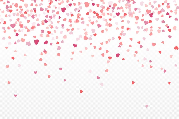 Vector realistic isolated heart confetti on the transparent background