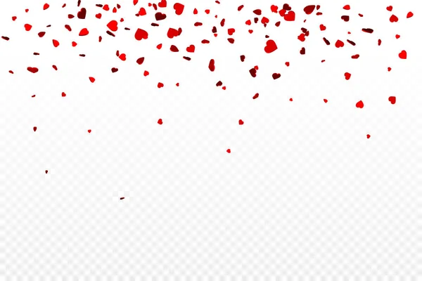 Векторные реалистичные изолированные сердечные конфетти на прозрачном фоне для украшения и покрытия. Концепция Дня Святого Валентина, свадьбы и юбилея — стоковый вектор