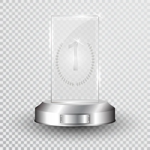 Glass Trophy Award. Designer template. Vector illustration — Stock Vector